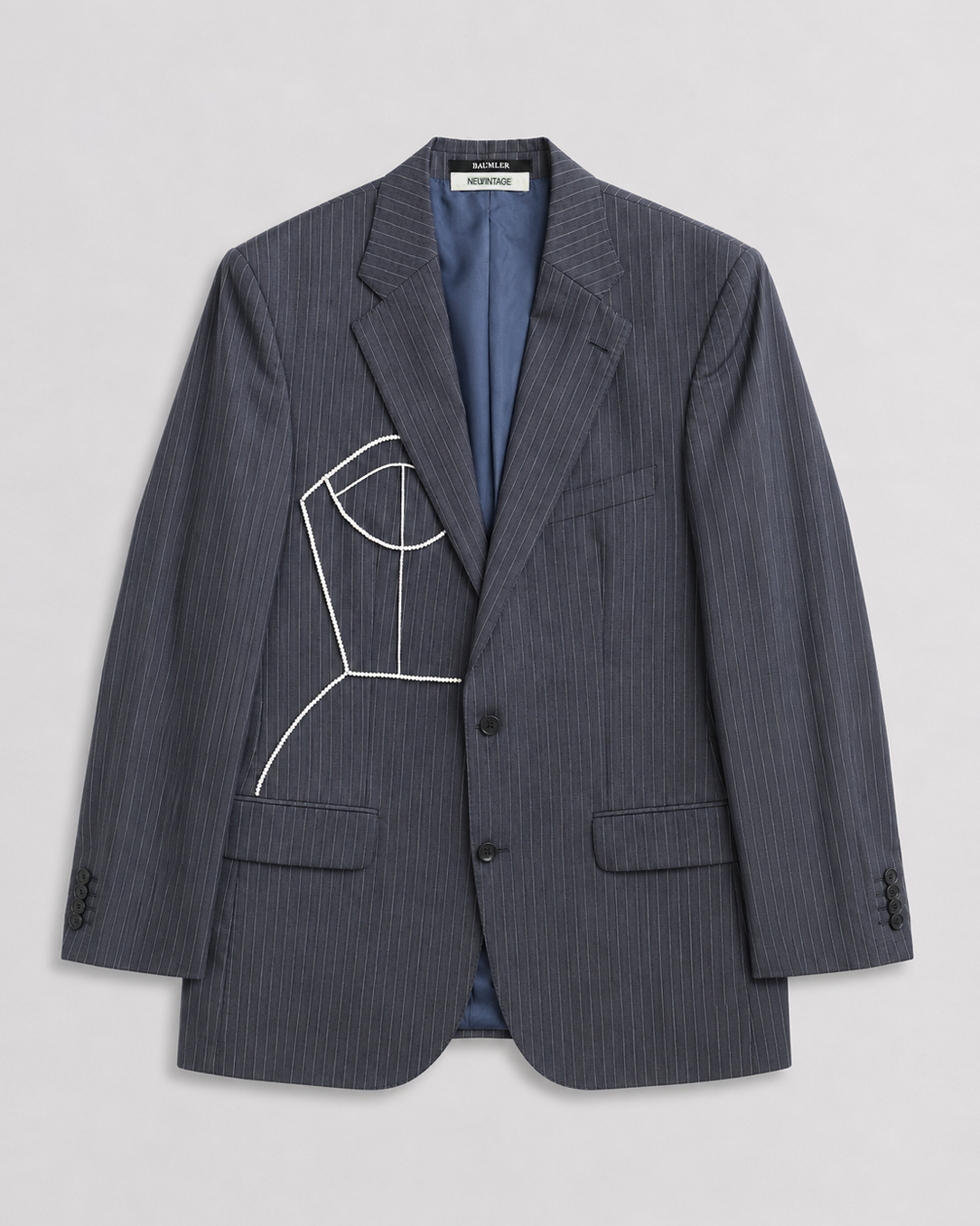 PINSTRIPE WOOL BLAZER (FITS S-XL)