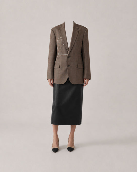 PURE WOOL GLEN CHECK BLAZER (FITS S)