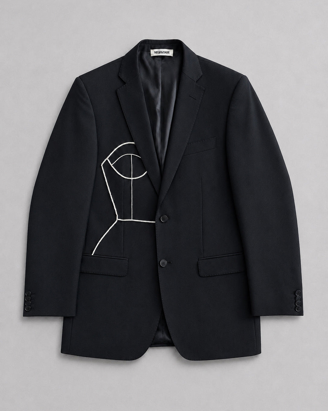 BLACK PURE WOOL BLAZER (FITS S-M)