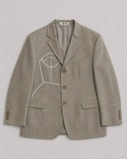 PURE CASHMERE HERRINGBONE BLAZER (FITS M-XXL)