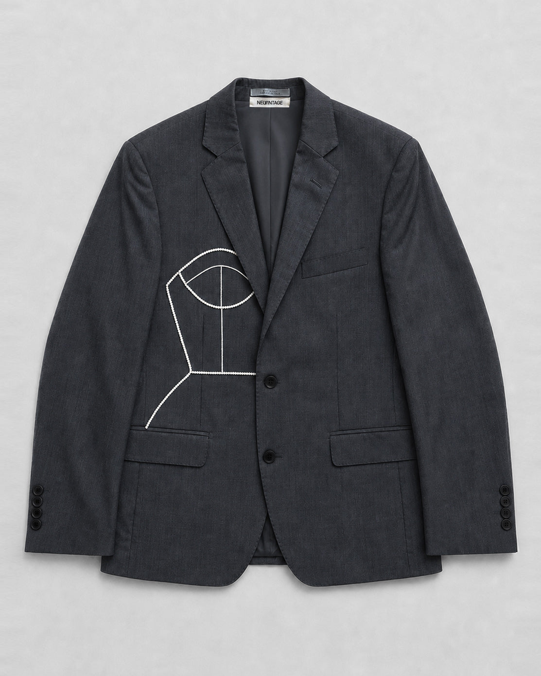 GRAY WOOL BLAZER (FITS S-M)