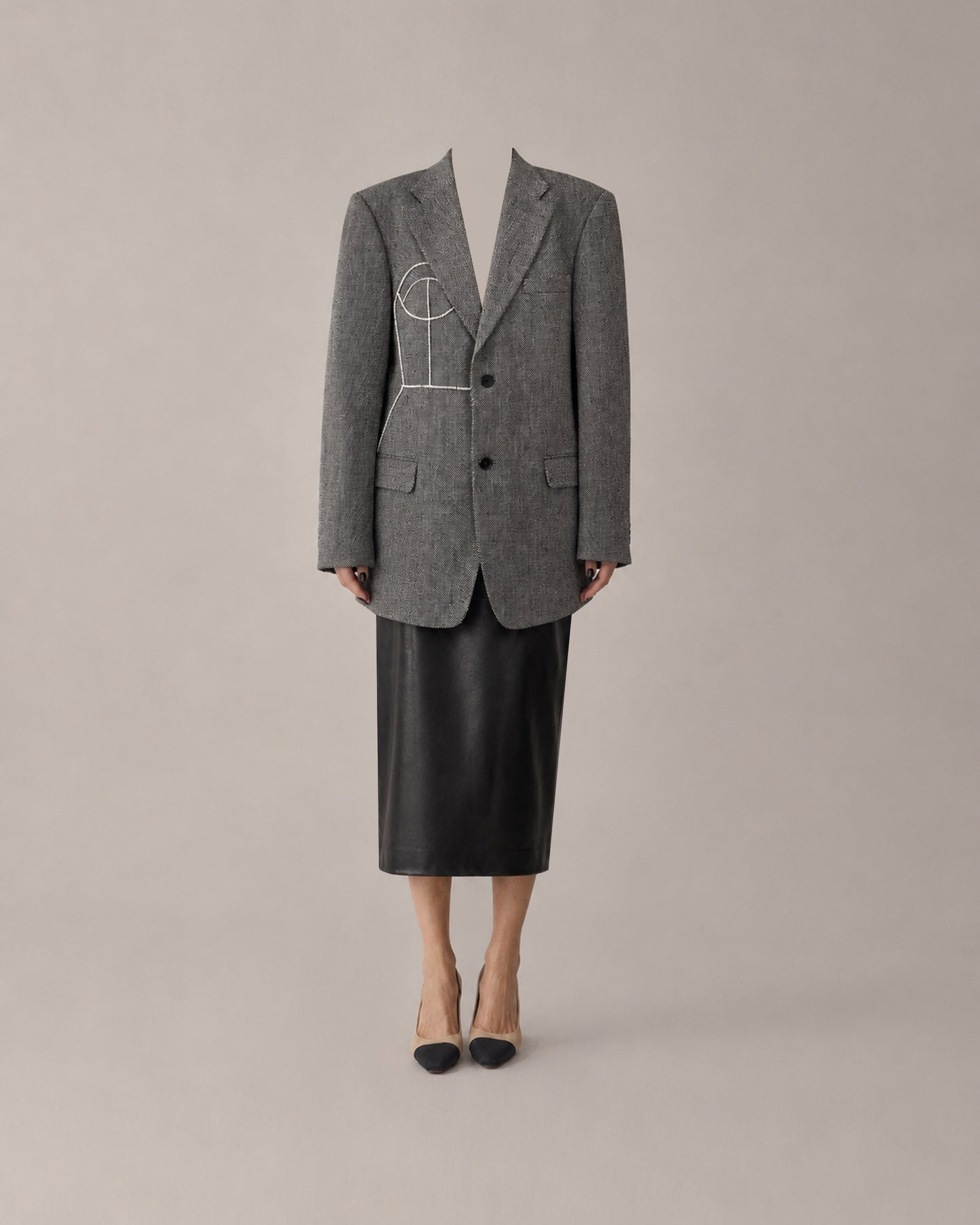 HERRINGBONE PURE WOOL BLAZER (FITS S-XL)