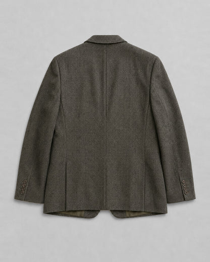 PURE WOOL HERRINGBONE BLAZER (FITS S-M)