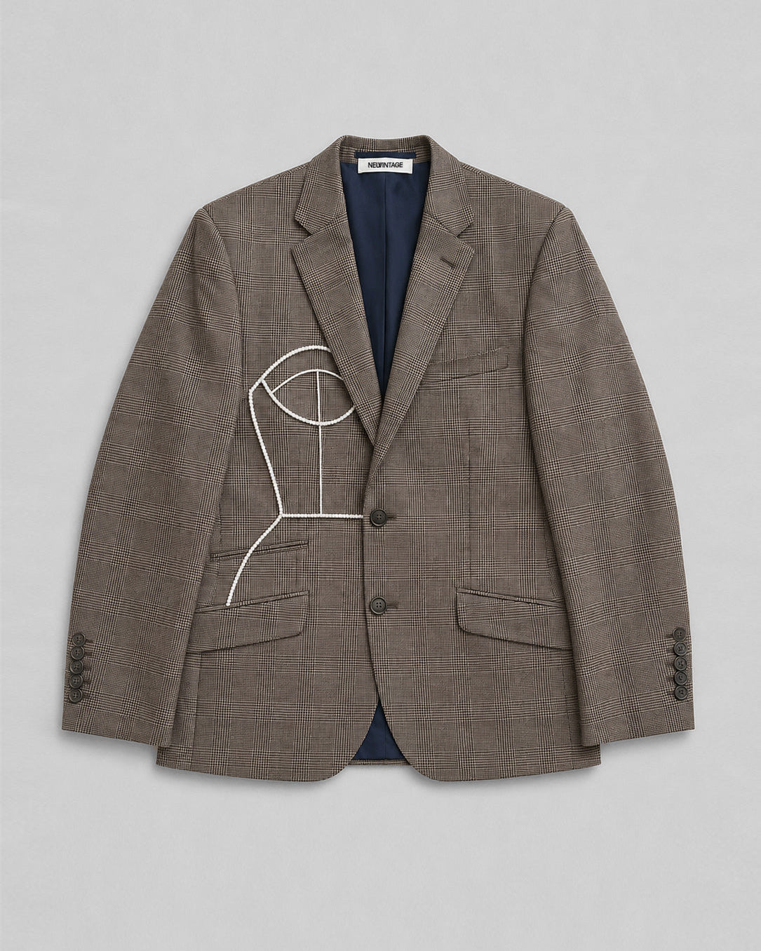 PURE WOOL GLEN CHECK BLAZER (FITS S)
