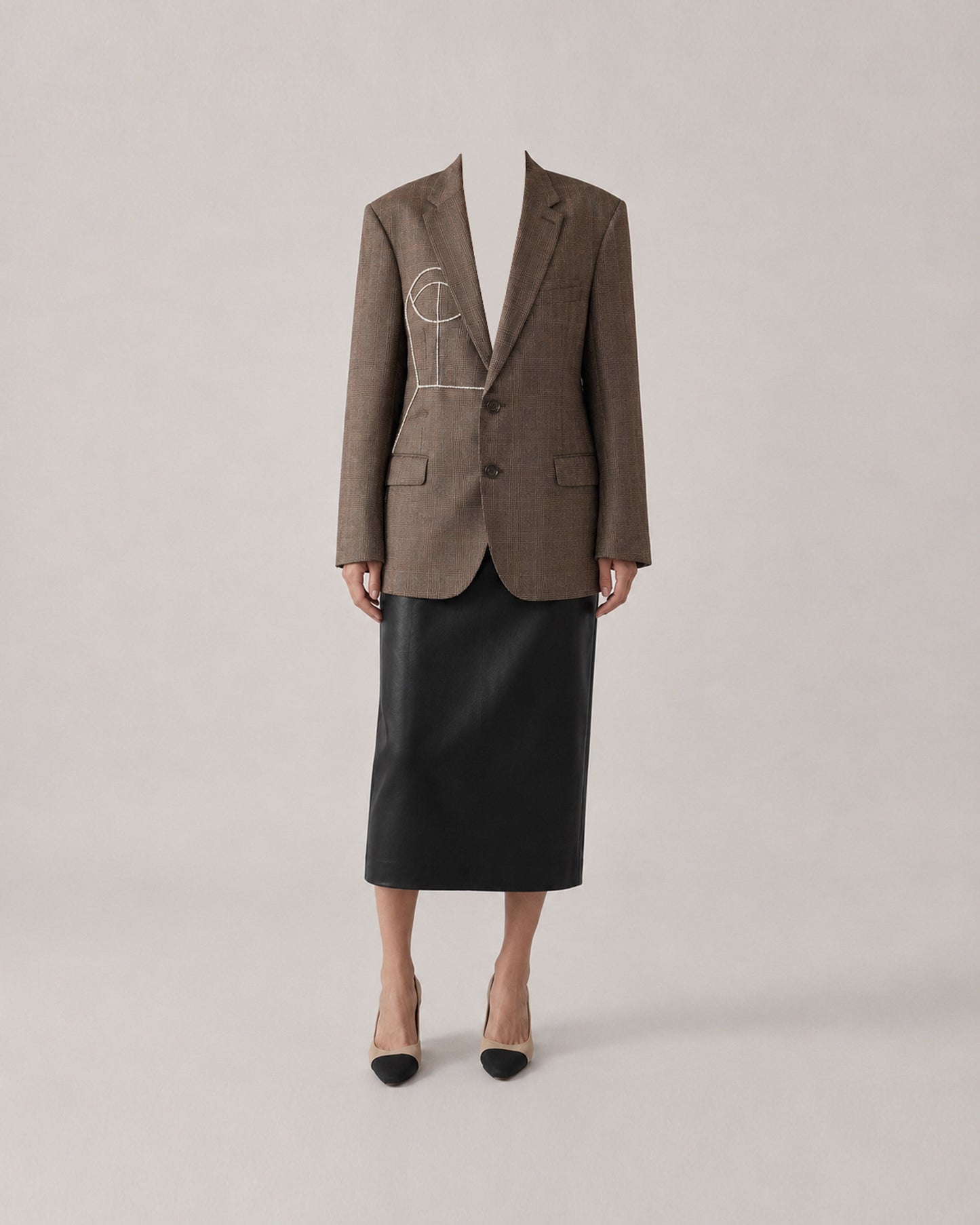 PURE WOOL GLEN CHECK BLAZER (FITS S)