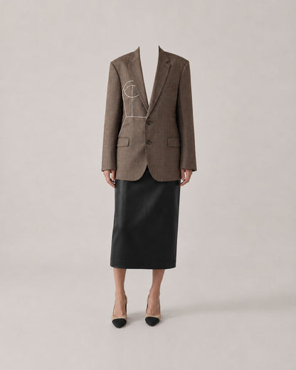 PURE WOOL GLEN CHECK BLAZER (FITS S)