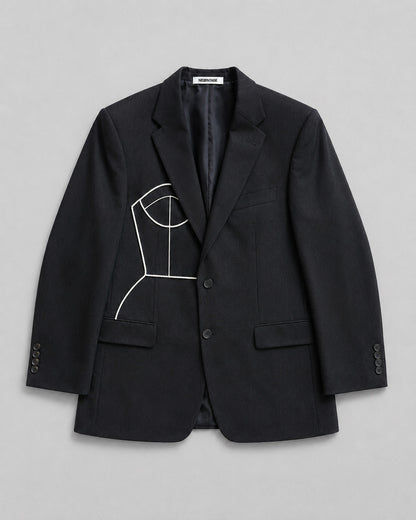 BLACK PURE WOOL BLAZER (FITS S-M)