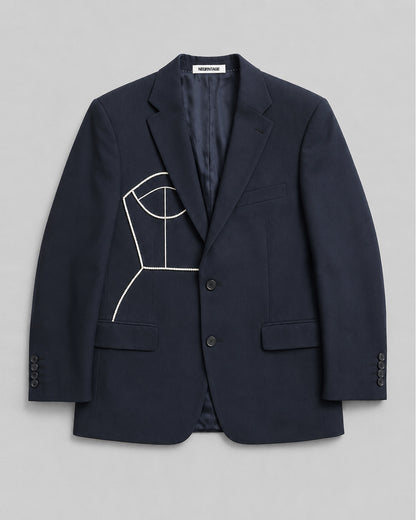 NAVY PURE WOOL BLAZER (FITS S-M)