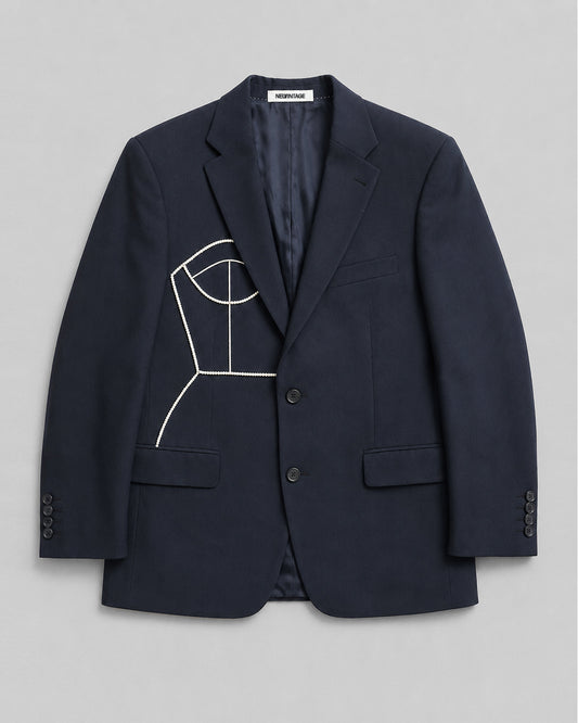 NAVY PURE WOOL BLAZER (FITS S-M)