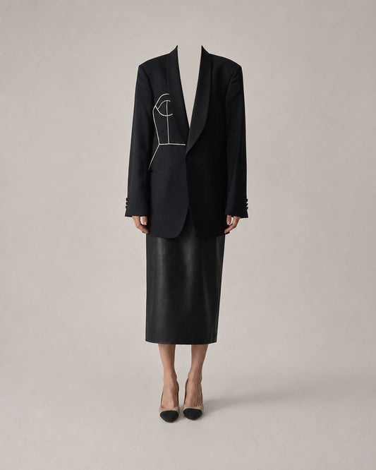 VINTAGE WOOL TUXEDO JACKET (FITS S-M)