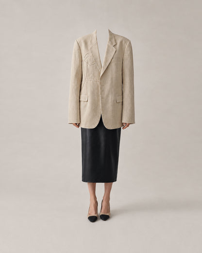 VINTAGE WOOL/LINEN/SILK BLAZER (FITS S-XL)