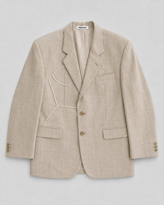 VINTAGE WOOL/LINEN/SILK BLAZER (FITS S-XL)
