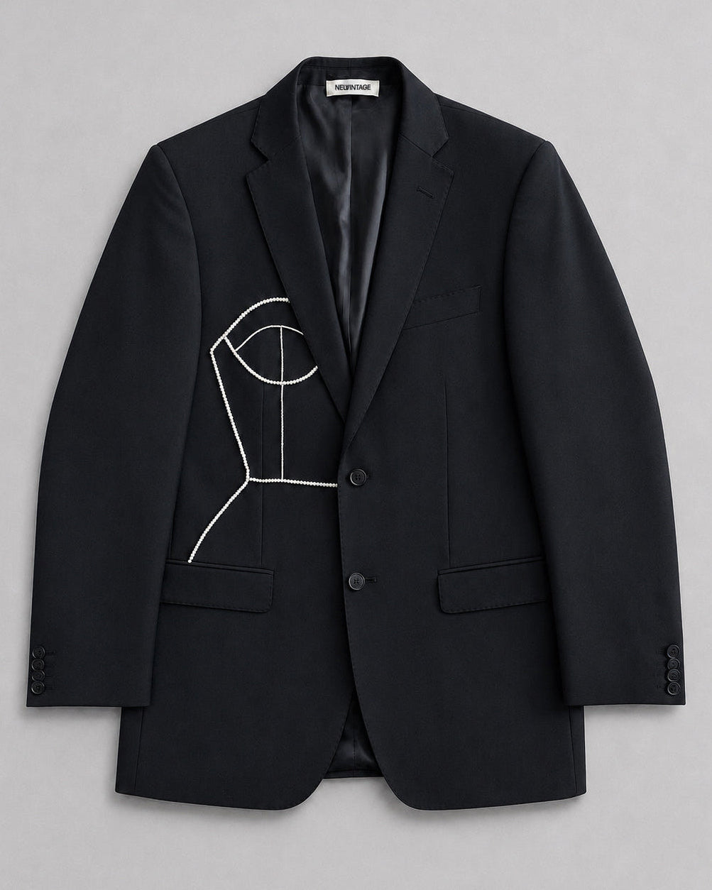 BLACK PURE WOOL BLAZER (FITS S-XL)