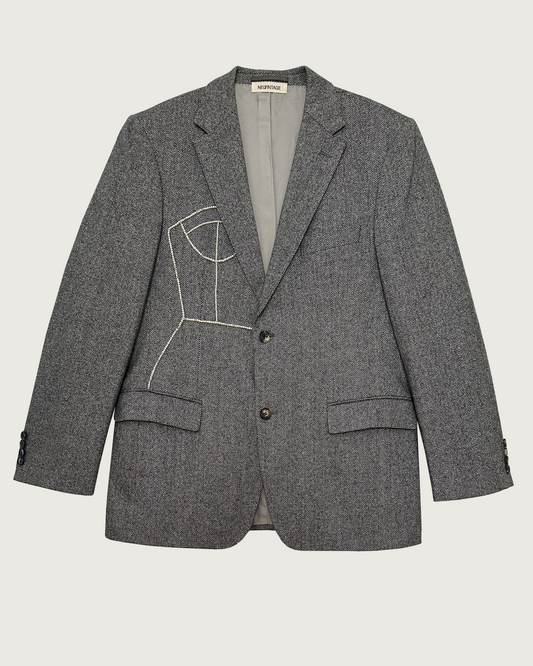 Vintage Hugo Boss blazer with hand-beaded corset design