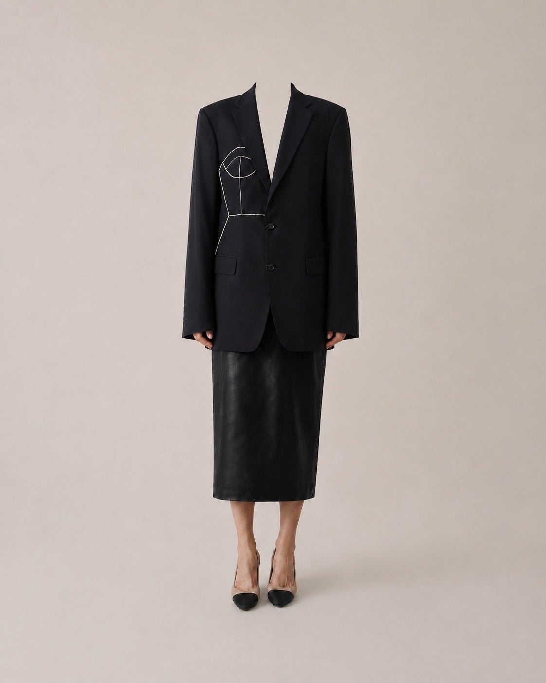 BLACK PURE WOOL BLAZER (FITS S-XL)