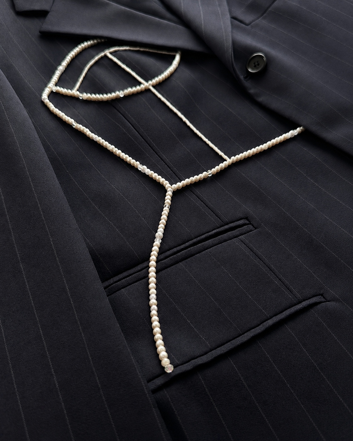 MULBERRY STRIPED WOOL BLAZER (FITS S-M)