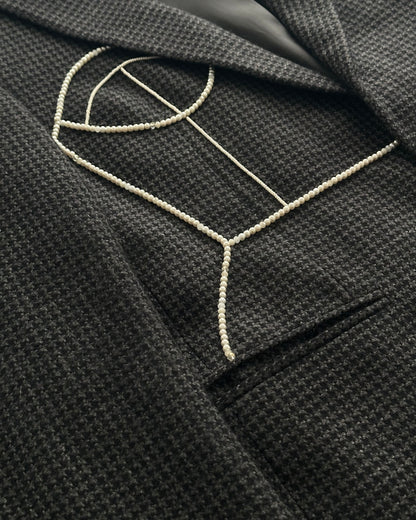 EMPORIO ARMANI WOOL/CASHMERE BLAZER WITH HAND-BEADED CORSET DESIGN