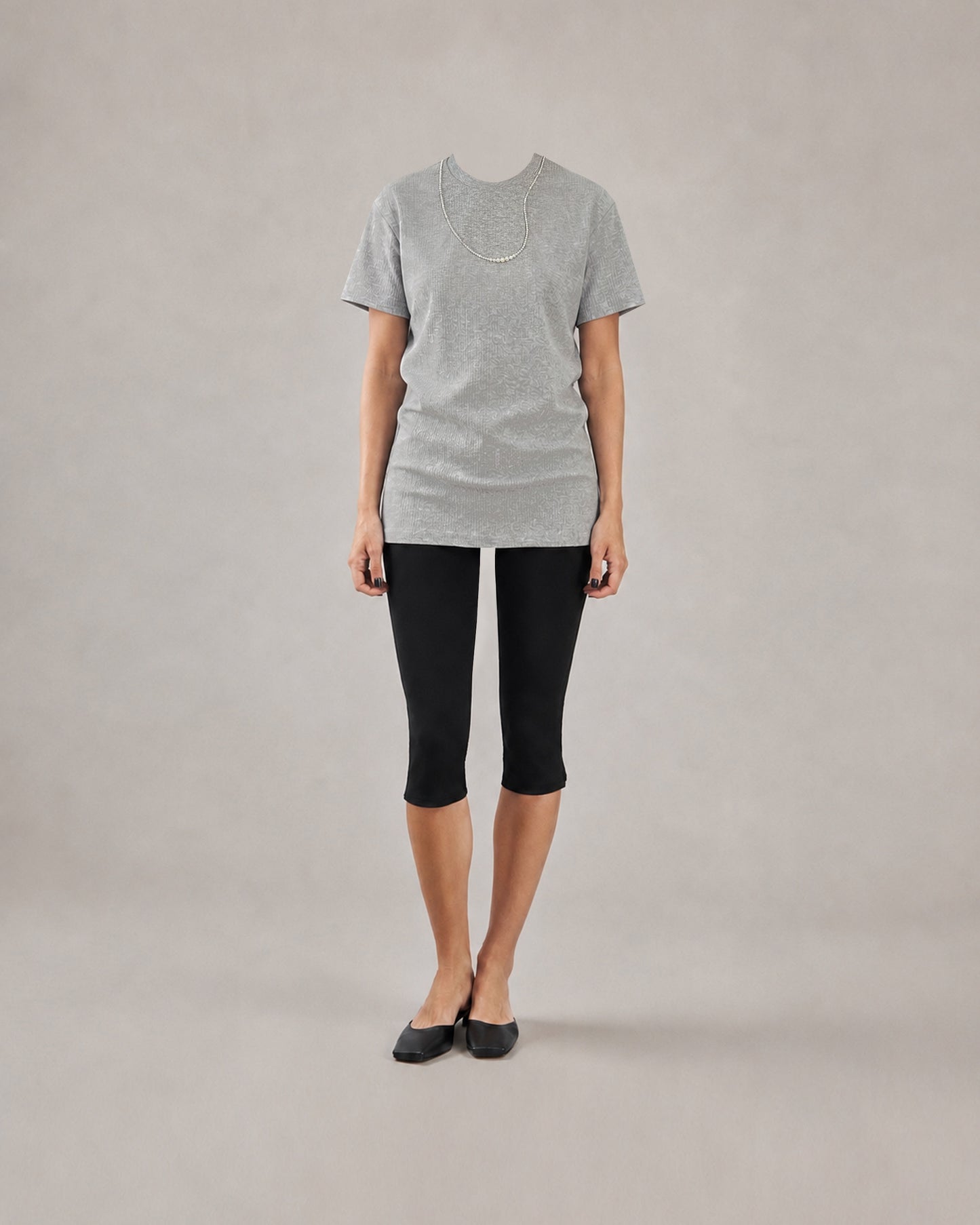 DEADSTOCK RIB T-SHIRT "NECKLACE IN THE WIND" (FITS S-M)
