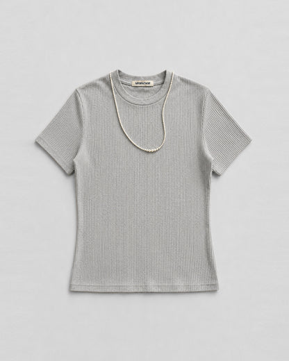 DEADSTOCK RIB T-SHIRT "NECKLACE IN THE WIND" (FITS S-M)