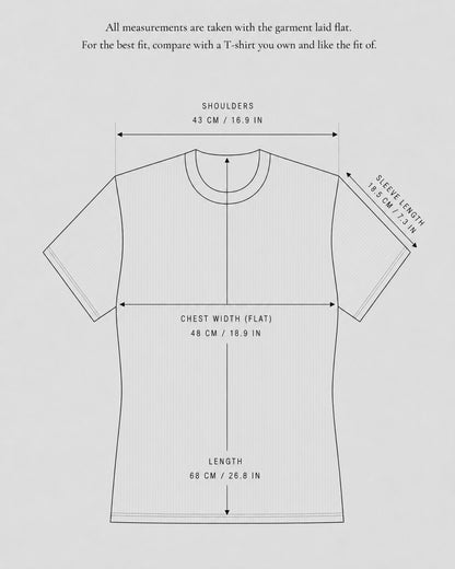 DEADSTOCK RIB T-SHIRT "NECKLACE IN THE WIND" (FITS S-M)
