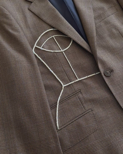 PURE WOOL GLEN CHECK BLAZER (FITS S)