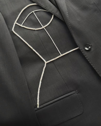 GRAY WOOL BLAZER (FITS S-M)