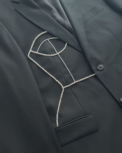 BLACK PURE WOOL BLAZER (FITS S-XL)