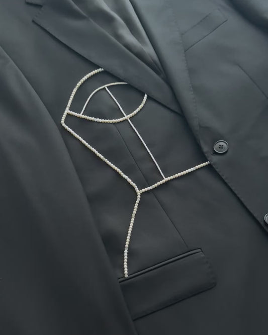 BLACK PURE WOOL BLAZER (FITS S-XL)