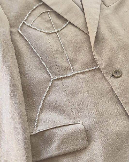 VINTAGE WOOL/LINEN/SILK BLAZER (FITS S-XL)