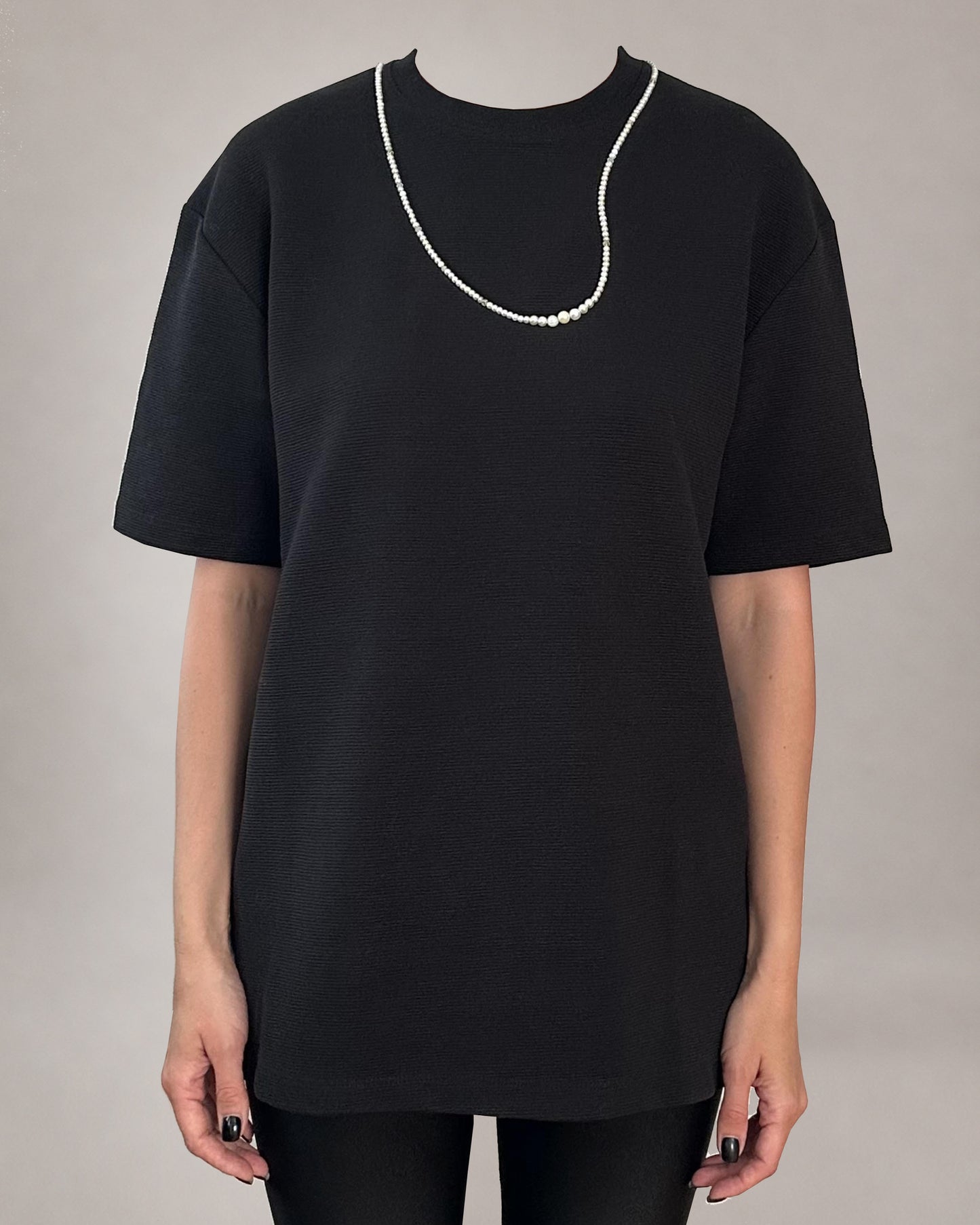 DEADSTOCK TEXTURED T-SHIRT "NECKLACE IN THE WIND" (FITS S-M)