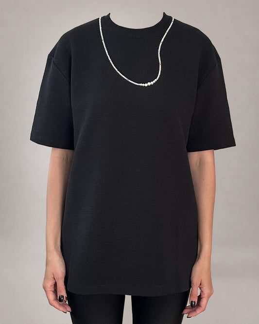 DEADSTOCK TEXTURED T-SHIRT "NECKLACE IN THE WIND" (FITS S-M)
