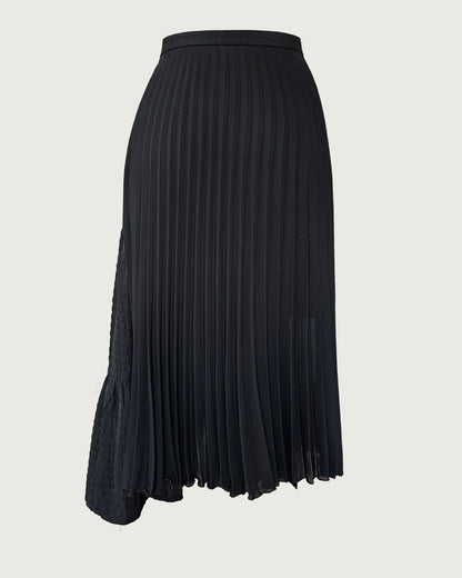 Reworked asymmetrical two-way wear wrap skirt